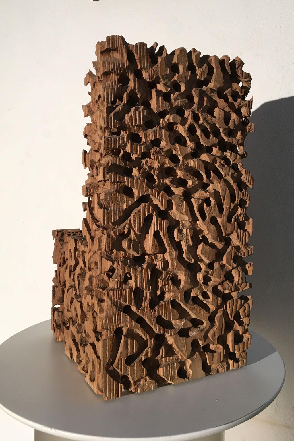 Sculpture abstraite des chaises en bois d'Urano Palma Sedia, 1985 en vente 8