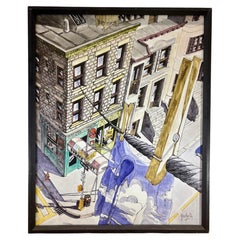 1985 Yves B. Martin „Shirt on Broadway“ – handkolorierter Siebdruck auf Leinwand