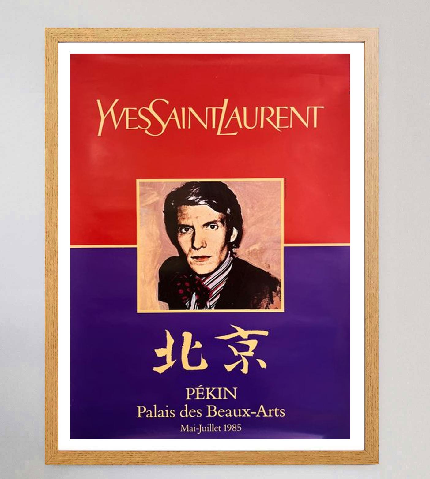 Chinese 1985 Yves Saint Laurent - Pekin - Palais des Beaux-Arts Original Vintage Poster For Sale