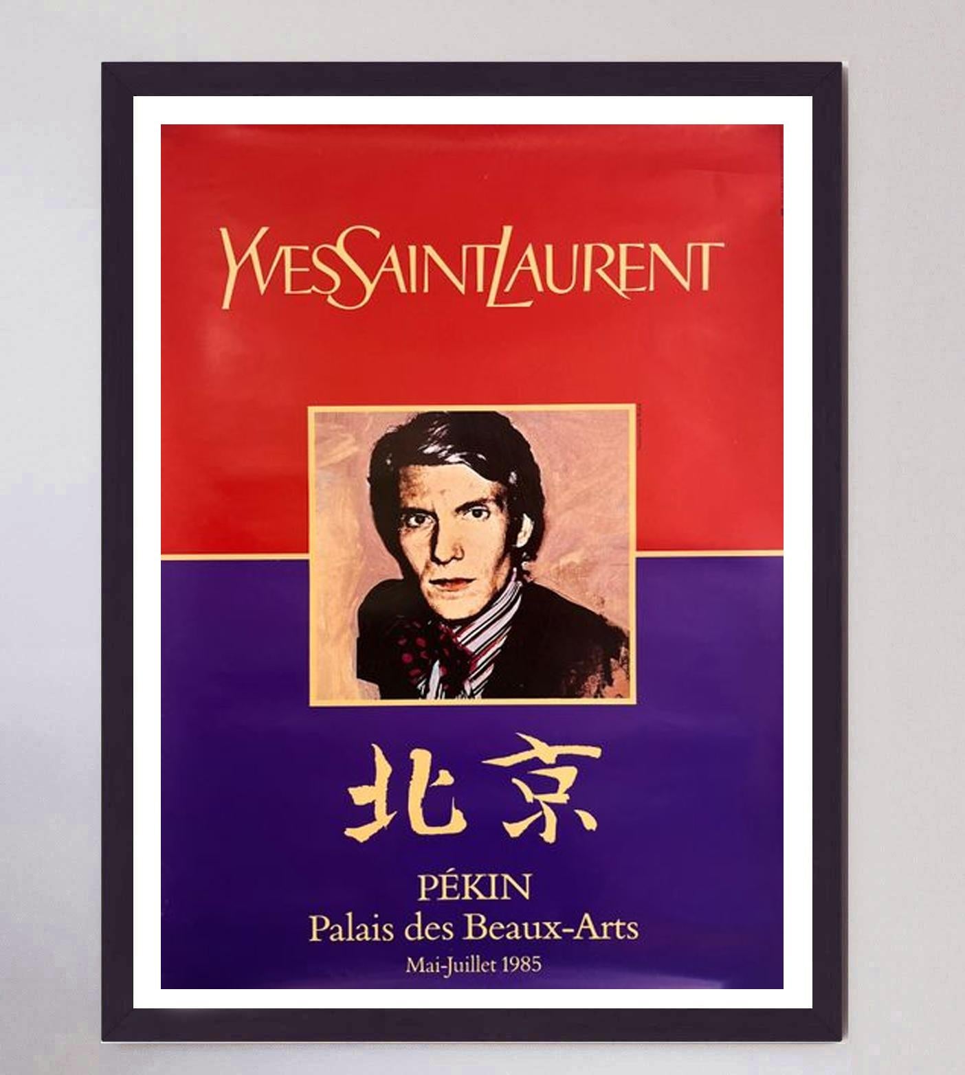 Late 20th Century 1985 Yves Saint Laurent - Pekin - Palais des Beaux-Arts Original Vintage Poster For Sale