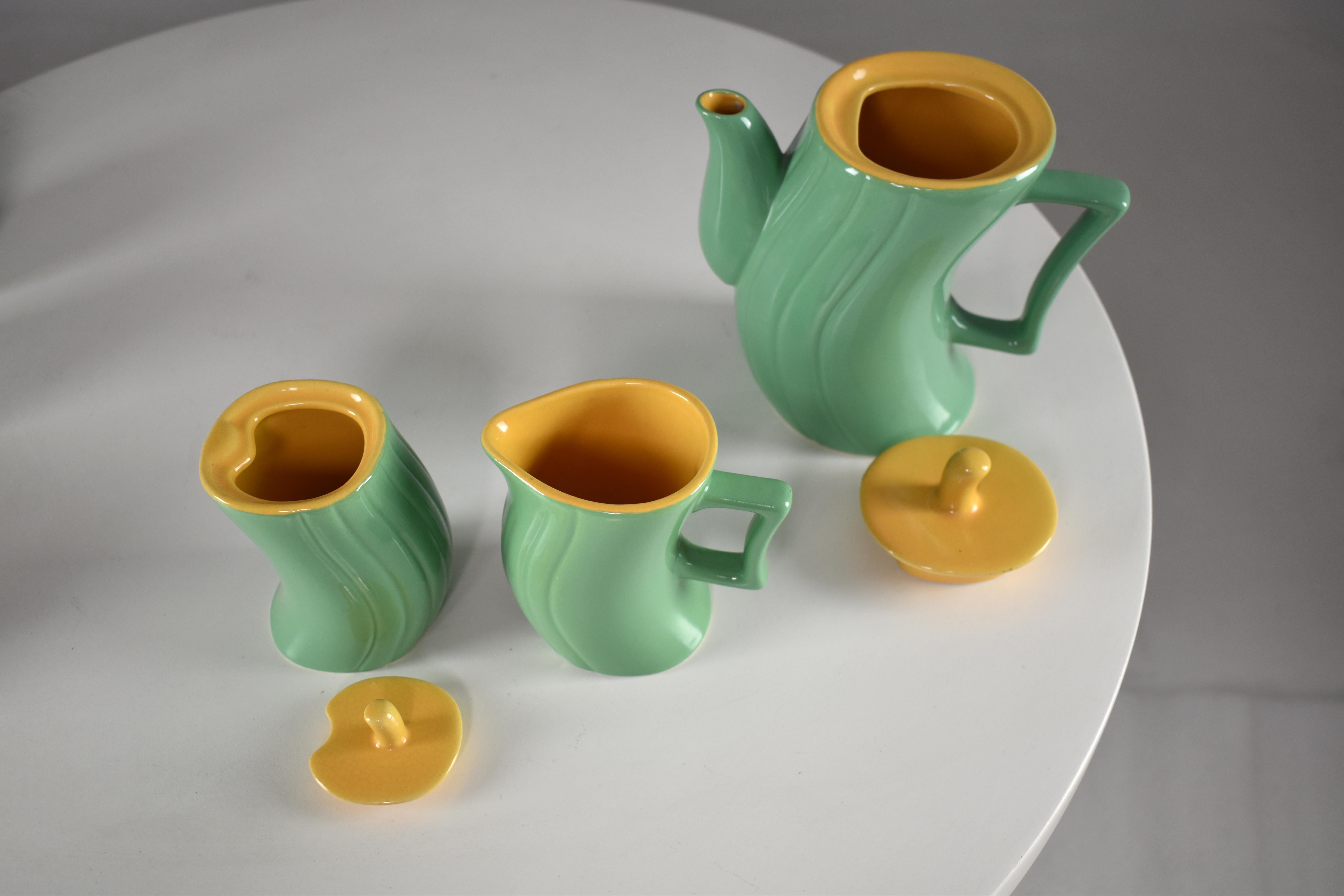 Italienisches Tee- und Kaffeeservice aus Keramik von Massimo Iosa Ghini für Naj-Olea aus dem Jahr 1985 im Angebot 1