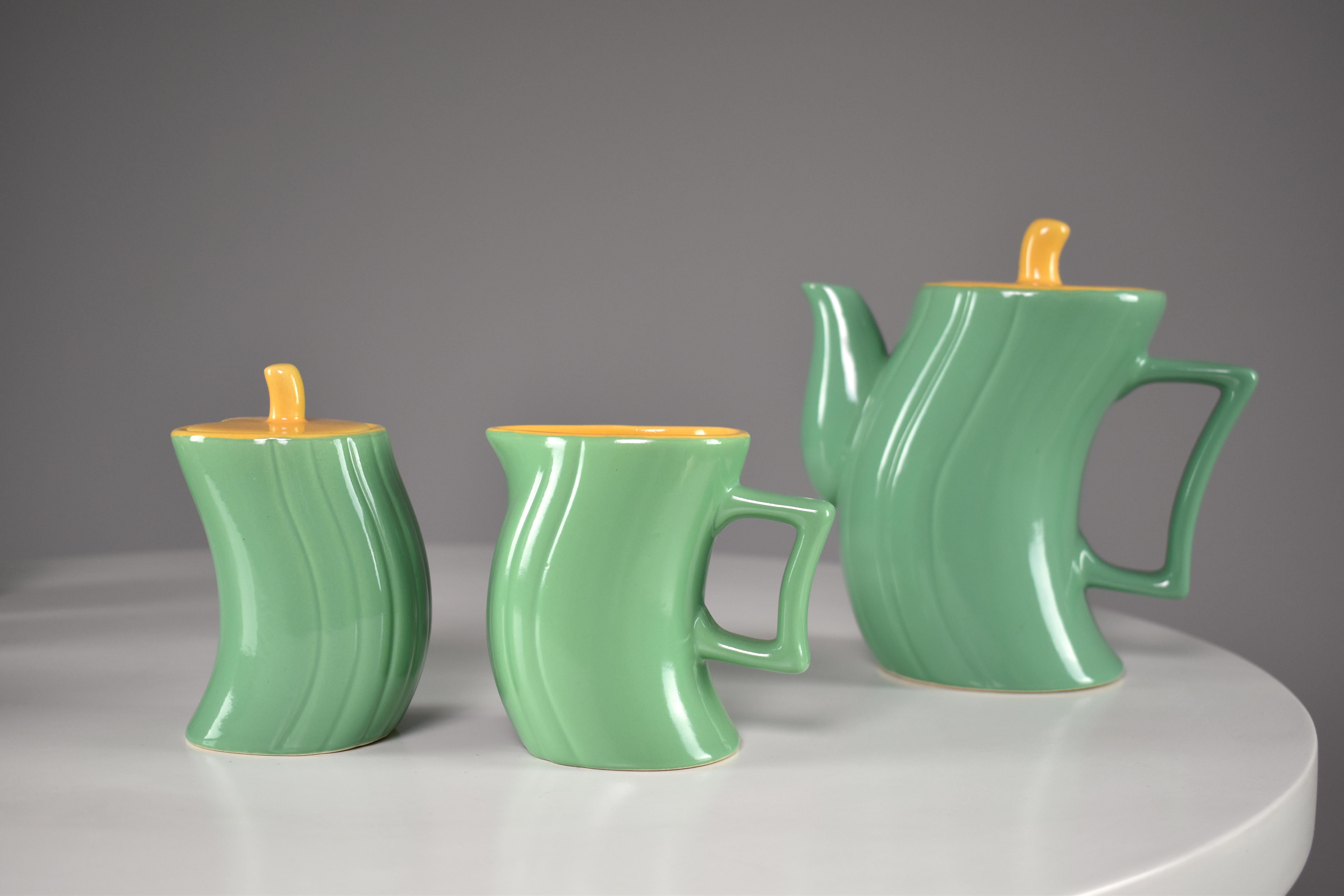 Italienisches Tee- und Kaffeeservice aus Keramik von Massimo Iosa Ghini für Naj-Olea aus dem Jahr 1985 im Angebot 4