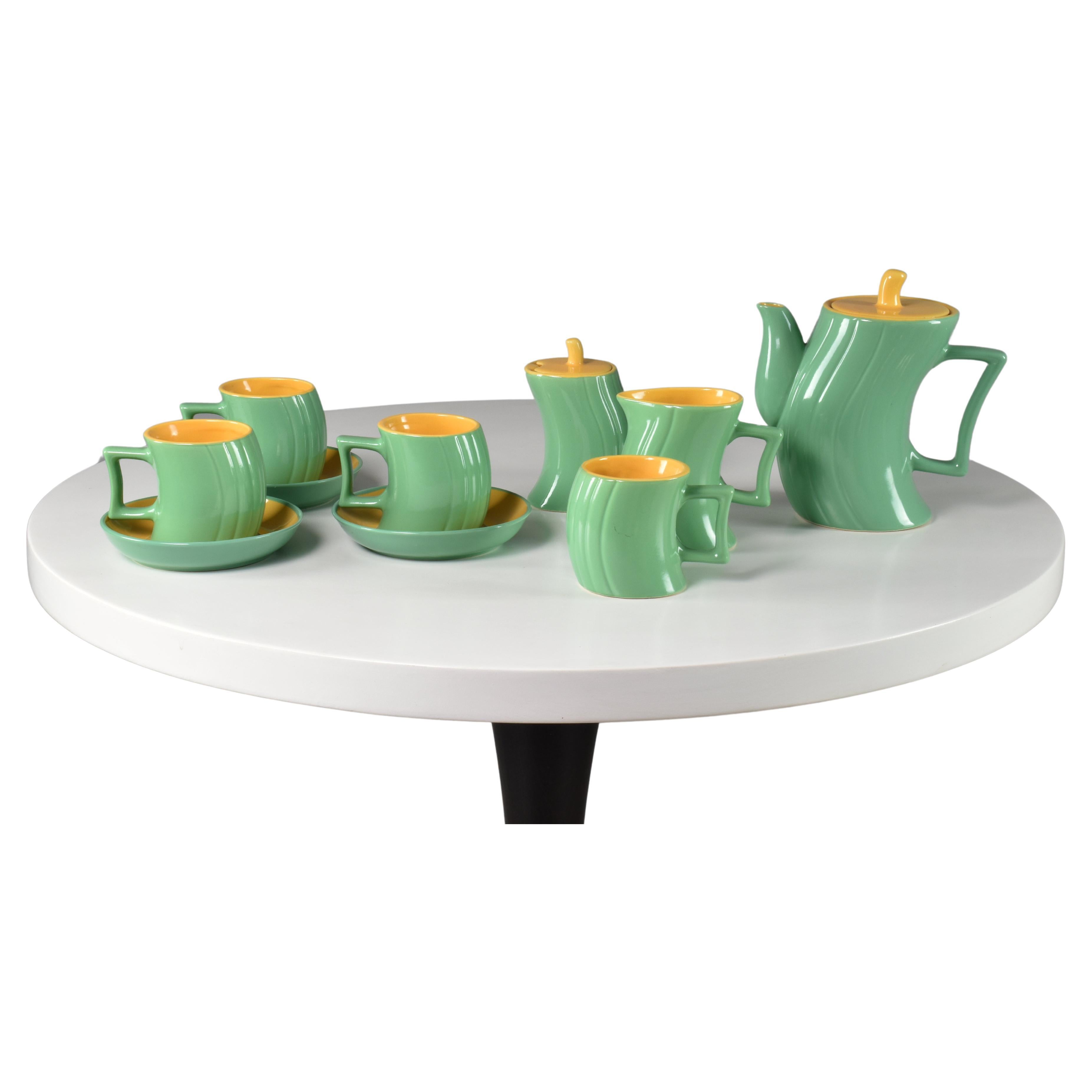 Servicio de té y café de cerámica italiana de 1985 de Massimo Iosa Ghini para Naj-Olea en venta