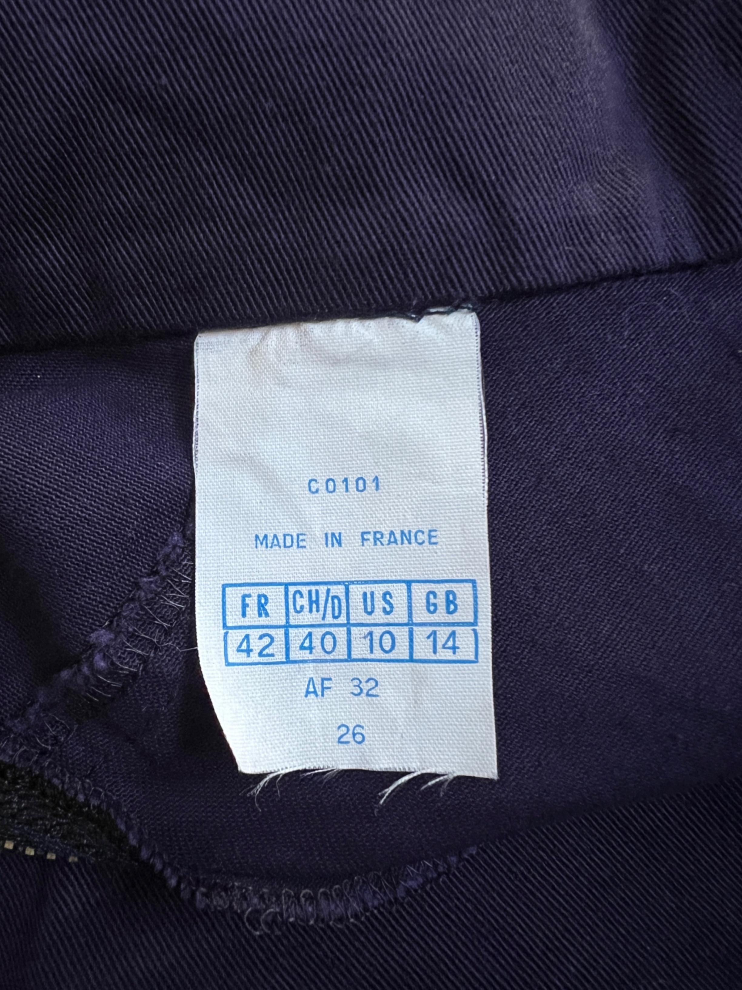 1986 Alaïa Documented Indigo Cotton Pencil Skirt with Zip For Sale 1