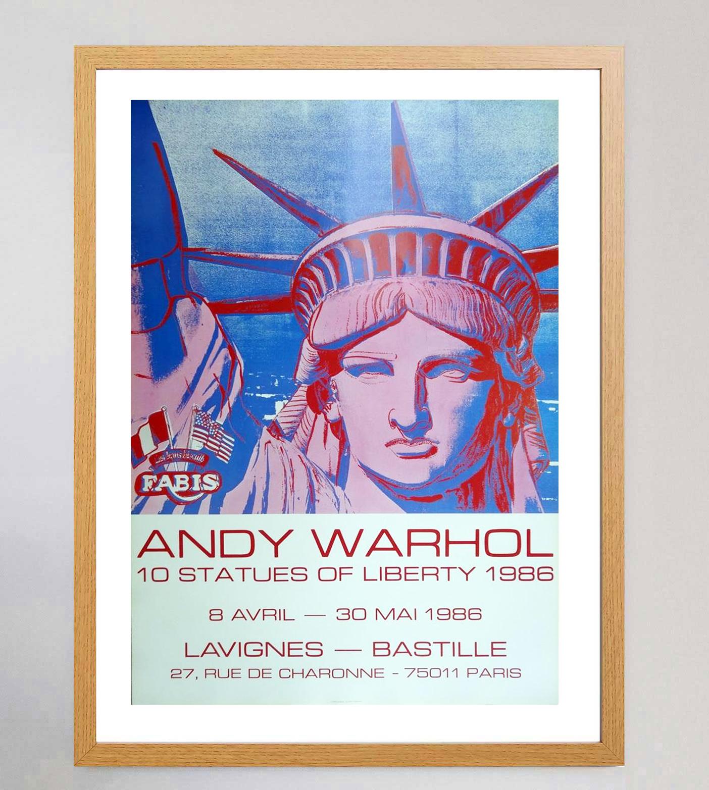 1986 Andy Warhol - 10 Statues Of Liberty Original Vintage Poster In Good Condition In Winchester, GB