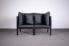 1986 Antonio Citterio "Sity" Sedie ad angolo per B&B Italia in pelle nera, coppia