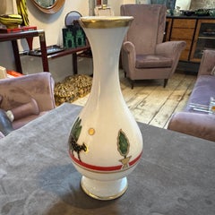 1986 Art Deco Style Porcelain de Limoges Vase and Vanity Box  by Cartier Paris