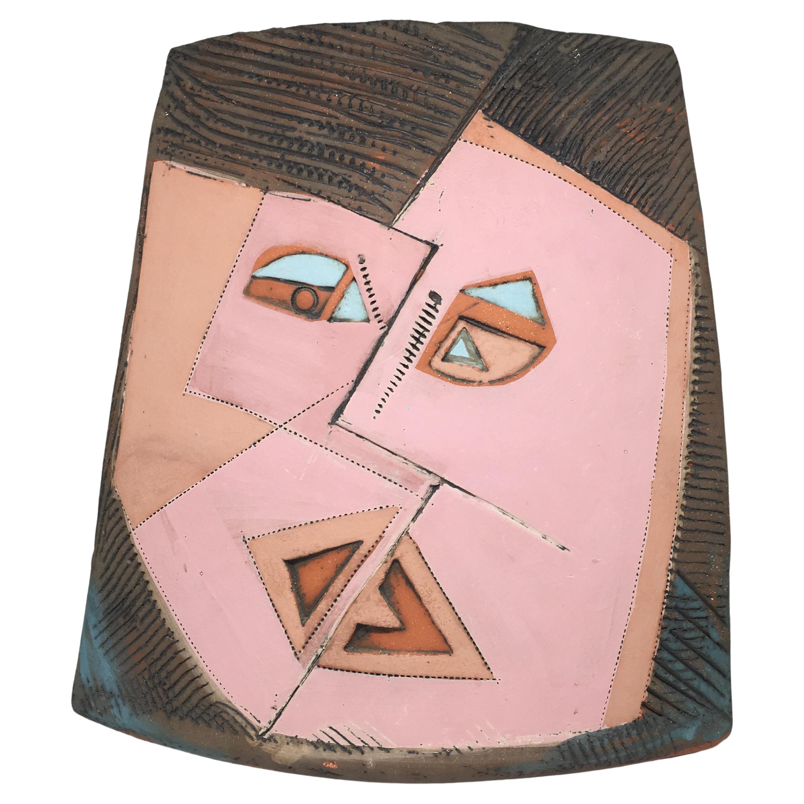 1986, Artist Signed Double Face Cubist Vase For Sale