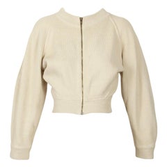 1986 AZZEDINE ALAIA cropped ecru linen RUNWAY jacket