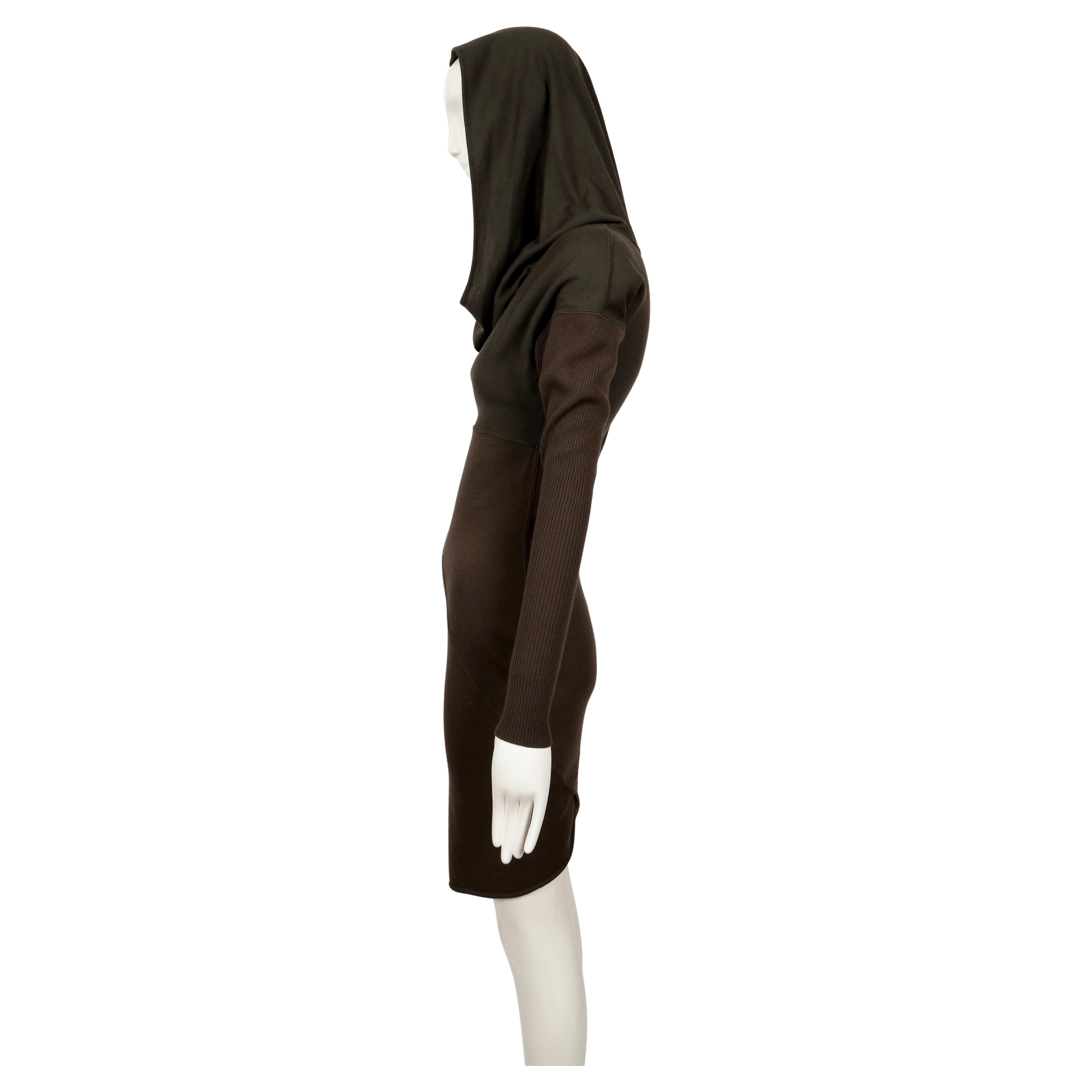 1986 AZZEDINE ALAIA iconic hooded RUNWAY dress For Sale 2