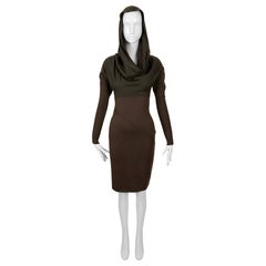 1986 AZZEDINE ALAIA iconic hooded RUNWAY dress