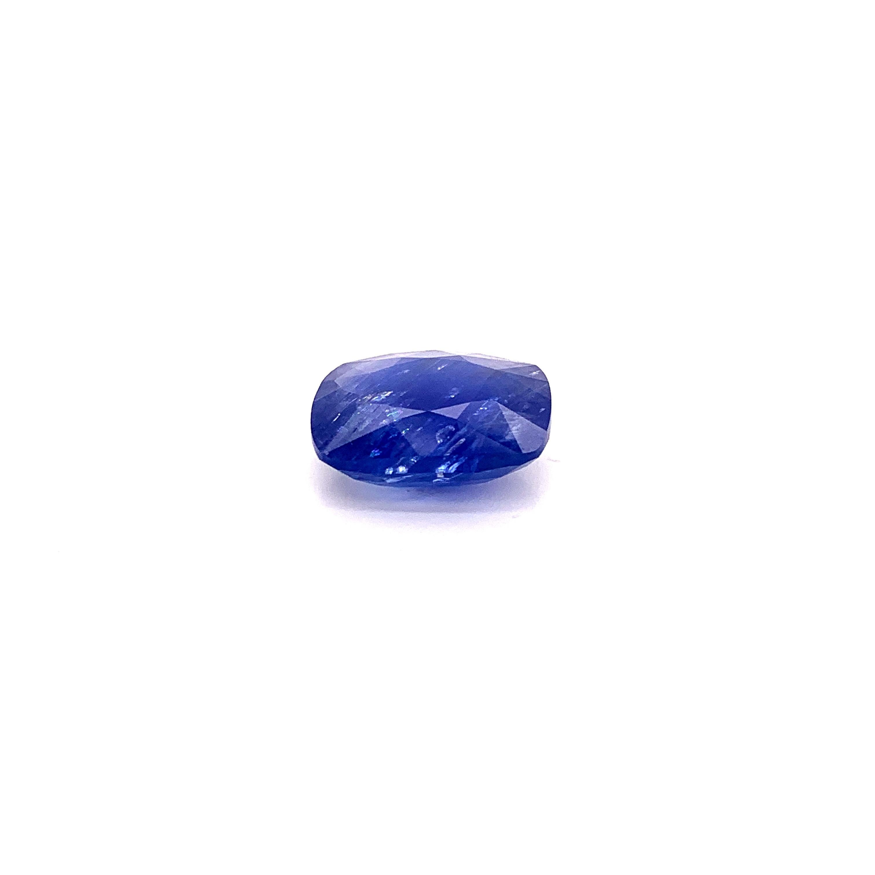 19.86 Carat Cushion-Shaped Burmese Unheated Natural Blue Sapphire:

A beautiful stone, it is a cushion-shaped natural unheated Burmese blue sapphire weighing a total of 19.86 carat. The sapphire, hailing from Burma and without any treatment, has a