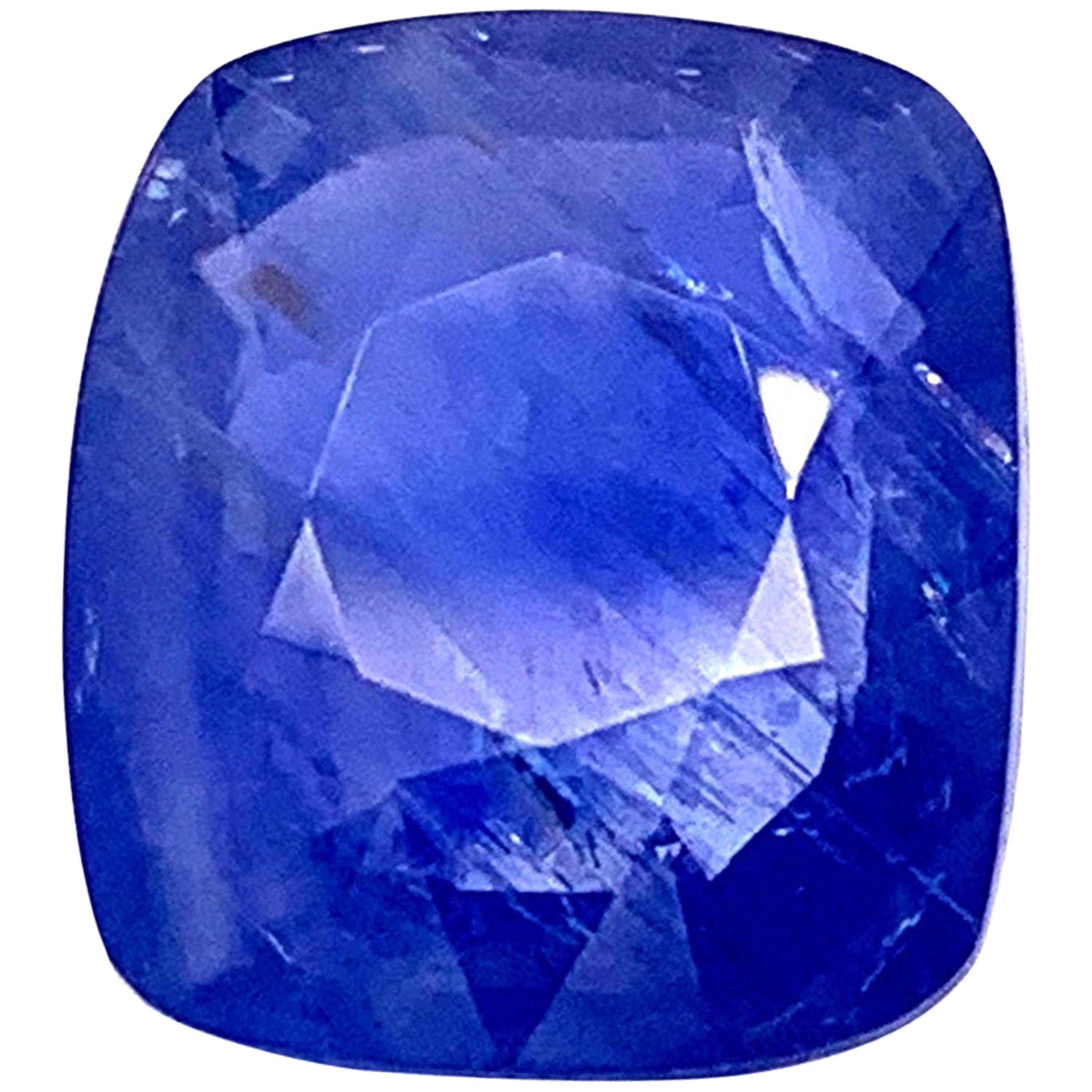 19.86 Carat Cushion-Shaped Burmese Unheated Natural Blue Sapphire