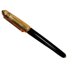 1986, Cartier Ballpoint Stift Pasha de Cartier Trinity Metall Schwarz-Gold-Kappe