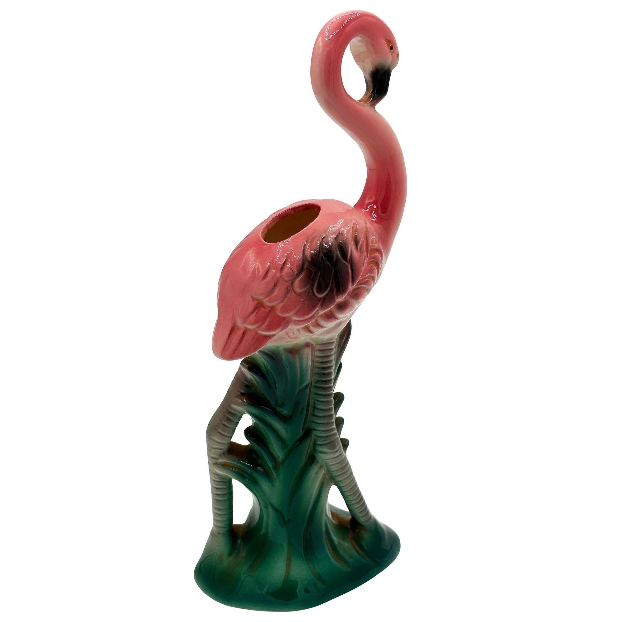 Americano 1986 Vaso da tavolo in ceramica Flamingo Tropical 495 di Studio A in vendita