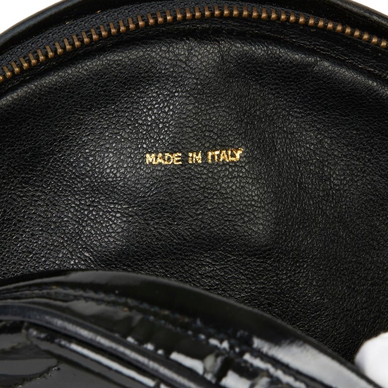 1986 Chanel Black Patent Leather Vintage Round Fringe Shoulder Bag at ...