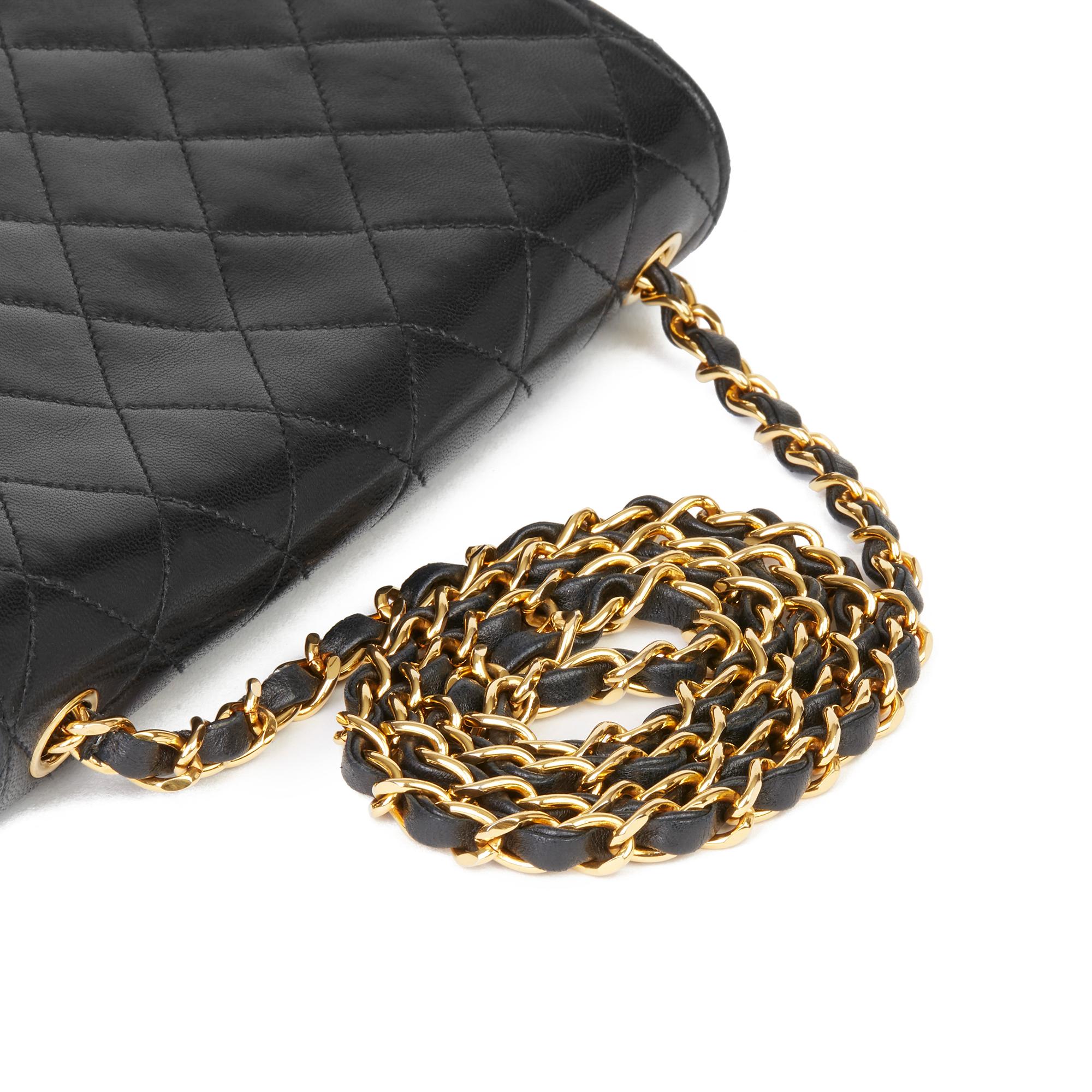 1986 Chanel Black Quilted Lambskin Vintage Classic Round Flap Bag 3