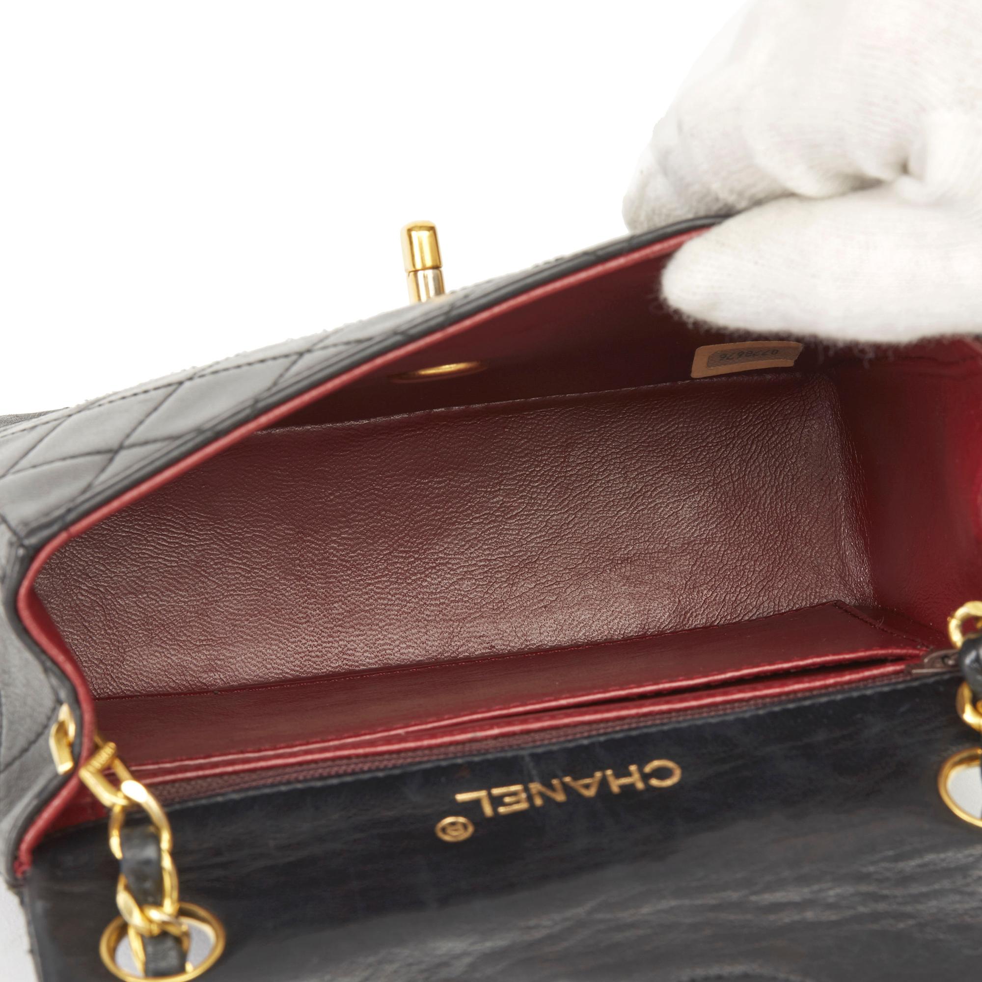 1986 Chanel Black Quilted Lambskin Vintage Mini Flap Bag 3