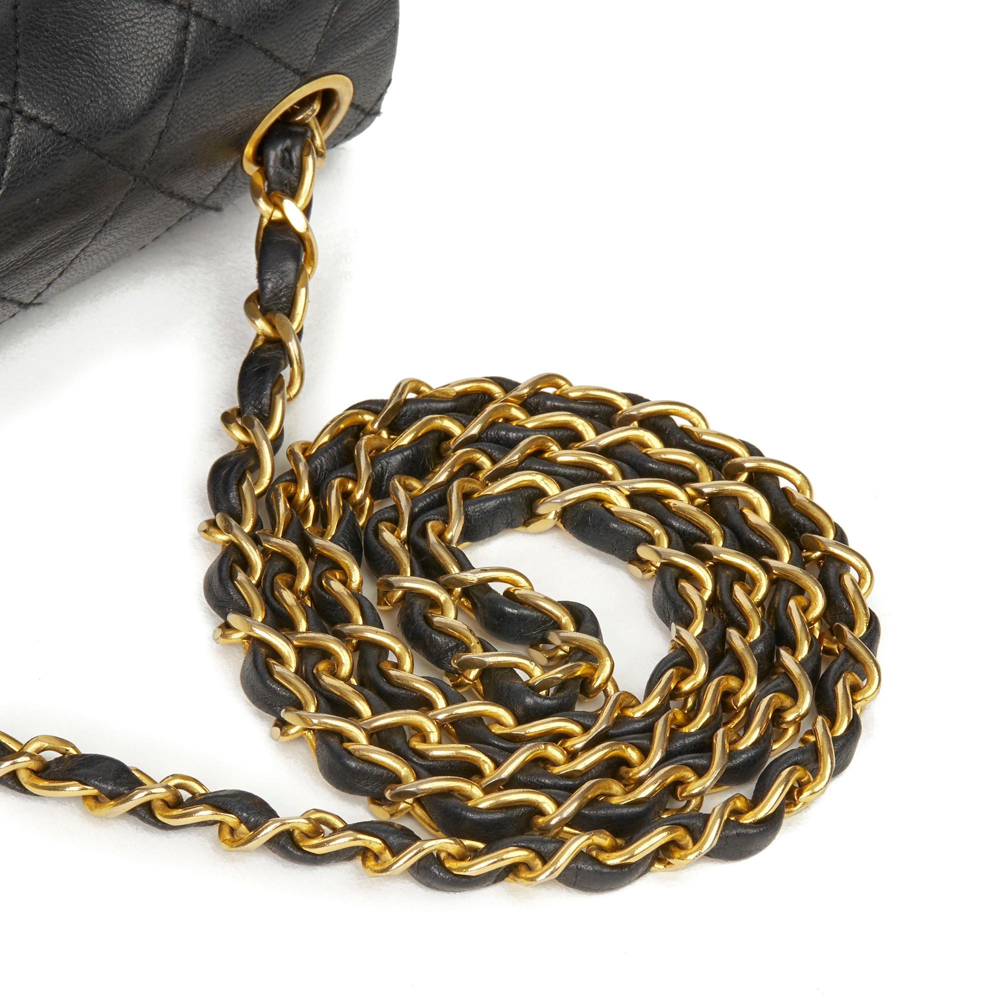 Women's 1986 Chanel Black Quilted Lambskin Vintage Mini Flap Bag