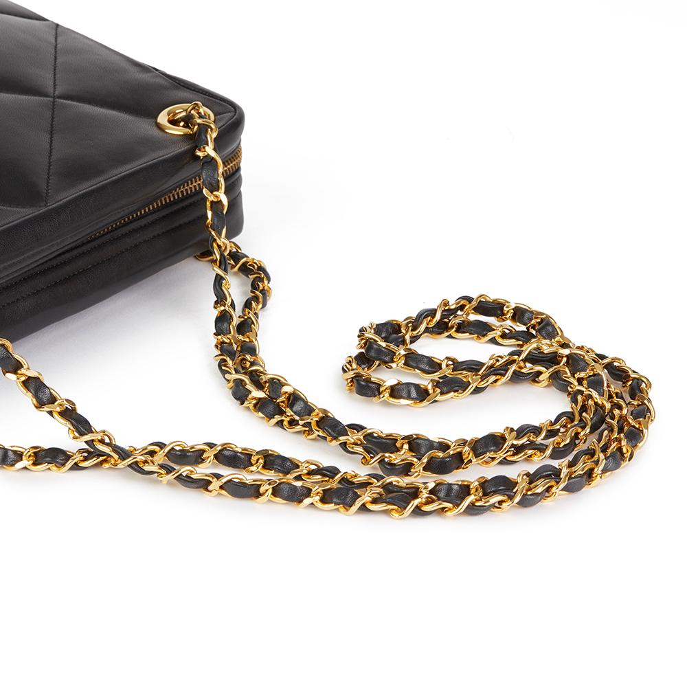 1986 Chanel Black Quilted Lambskin Vintage Timeless Charm Shoulder Bag  3
