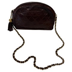 1986 Chanel Chocolate Brown con tracolla/crossbody e COA