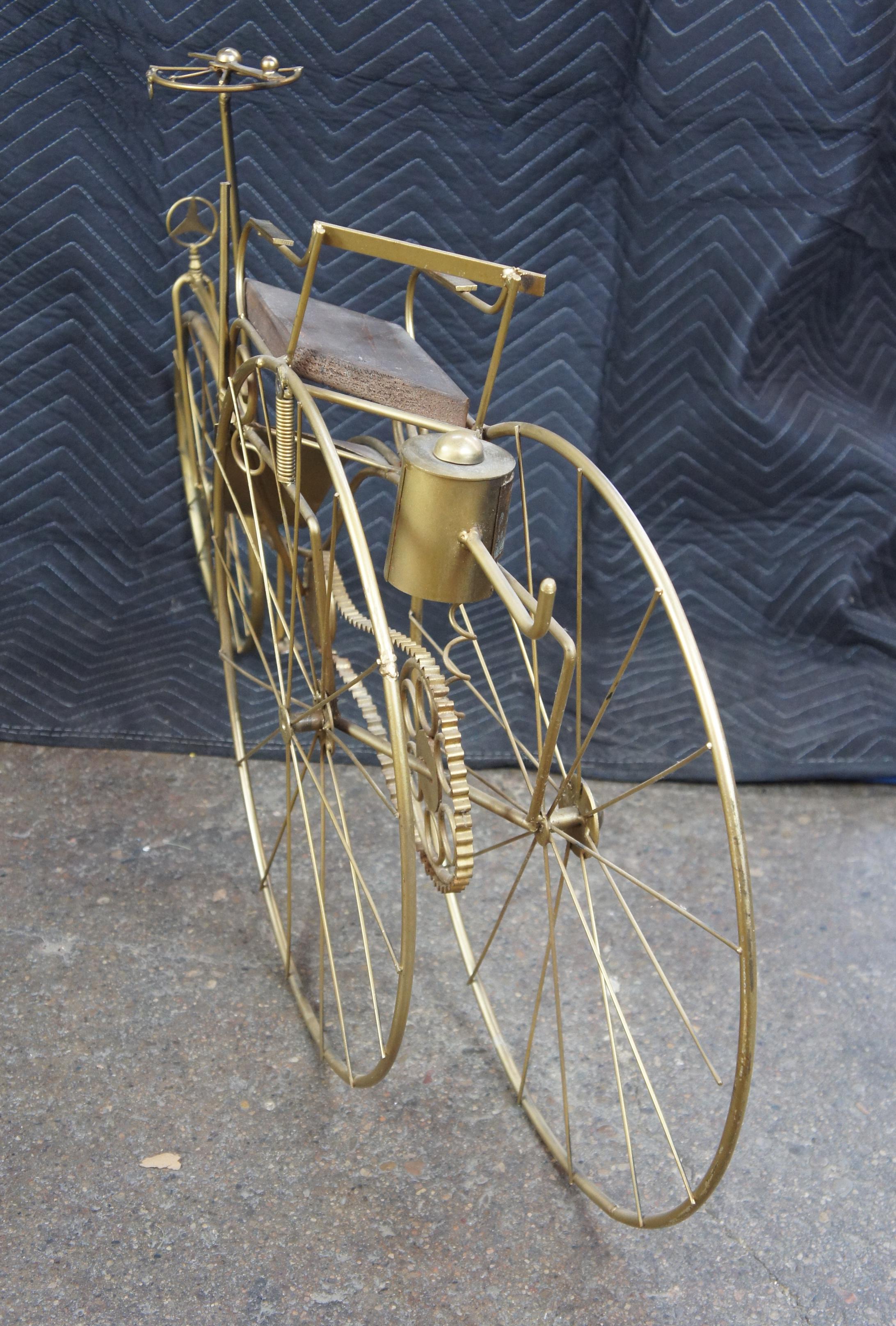 1986 Curtis Jere Karl Benz Mercedes Brass Bicycle Sculpture Mid-Century Modern For Sale 5