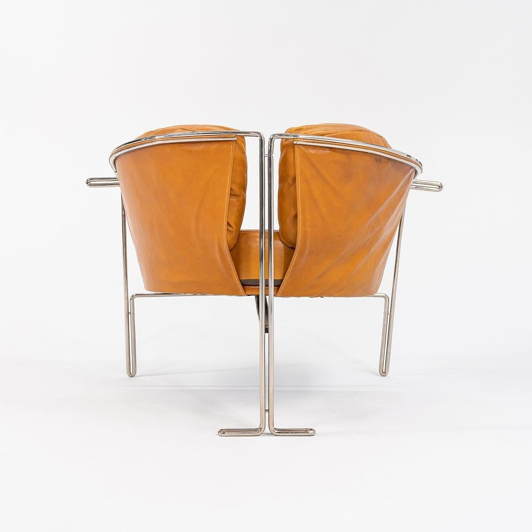 1986 Entelechy Series Prototype Lounge Chair in Tan Leather w/ Chrome Frame For Sale 4