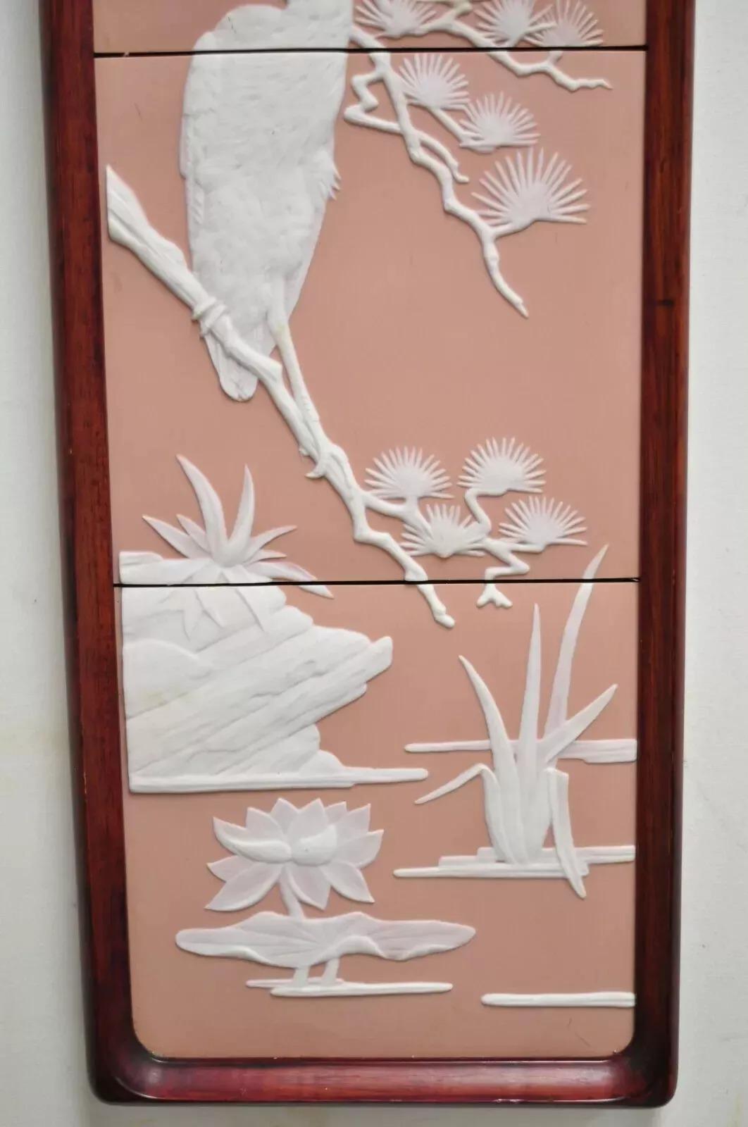 Cineserie 1986 Franklin Mint Parian Tranquil Waters Wall Art Birds di George McMonigle in vendita
