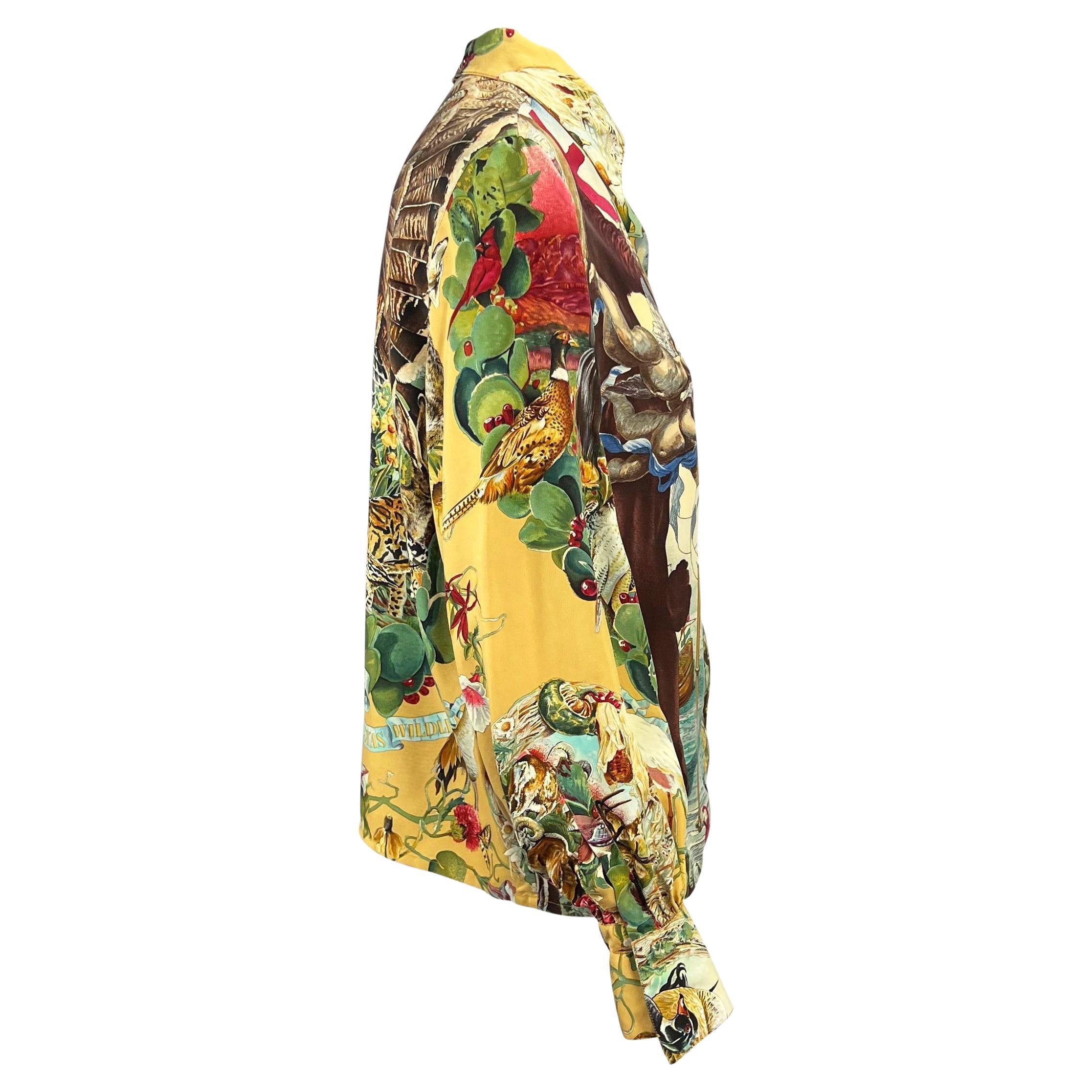 1986 Hermès 'Texas Wildlife' 150th Anniversary Silk Print Top Limited Edition 2