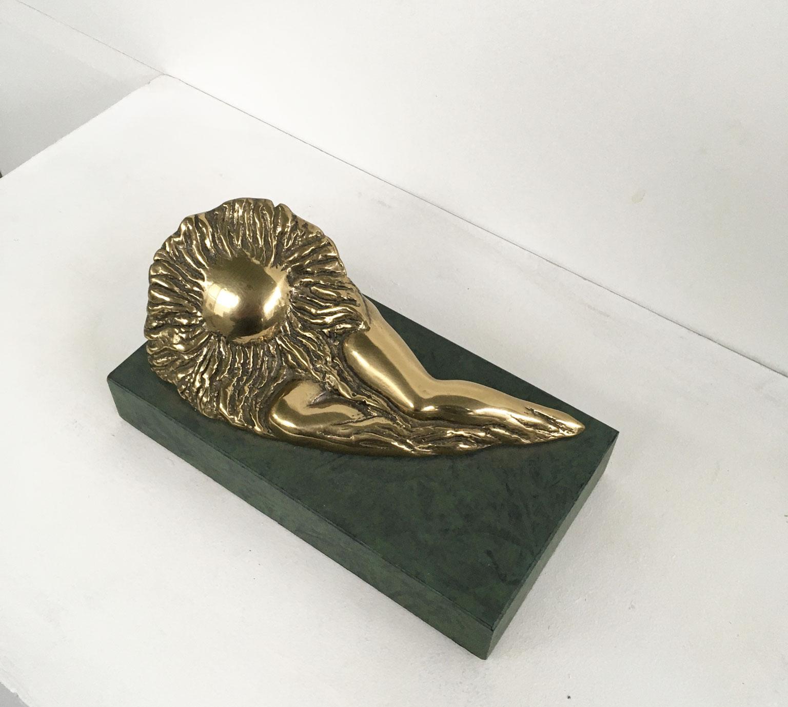1986 Italy Bronze Abstract Sculpture Patrizia Guerresi Donnasole Sun Woman For Sale 6