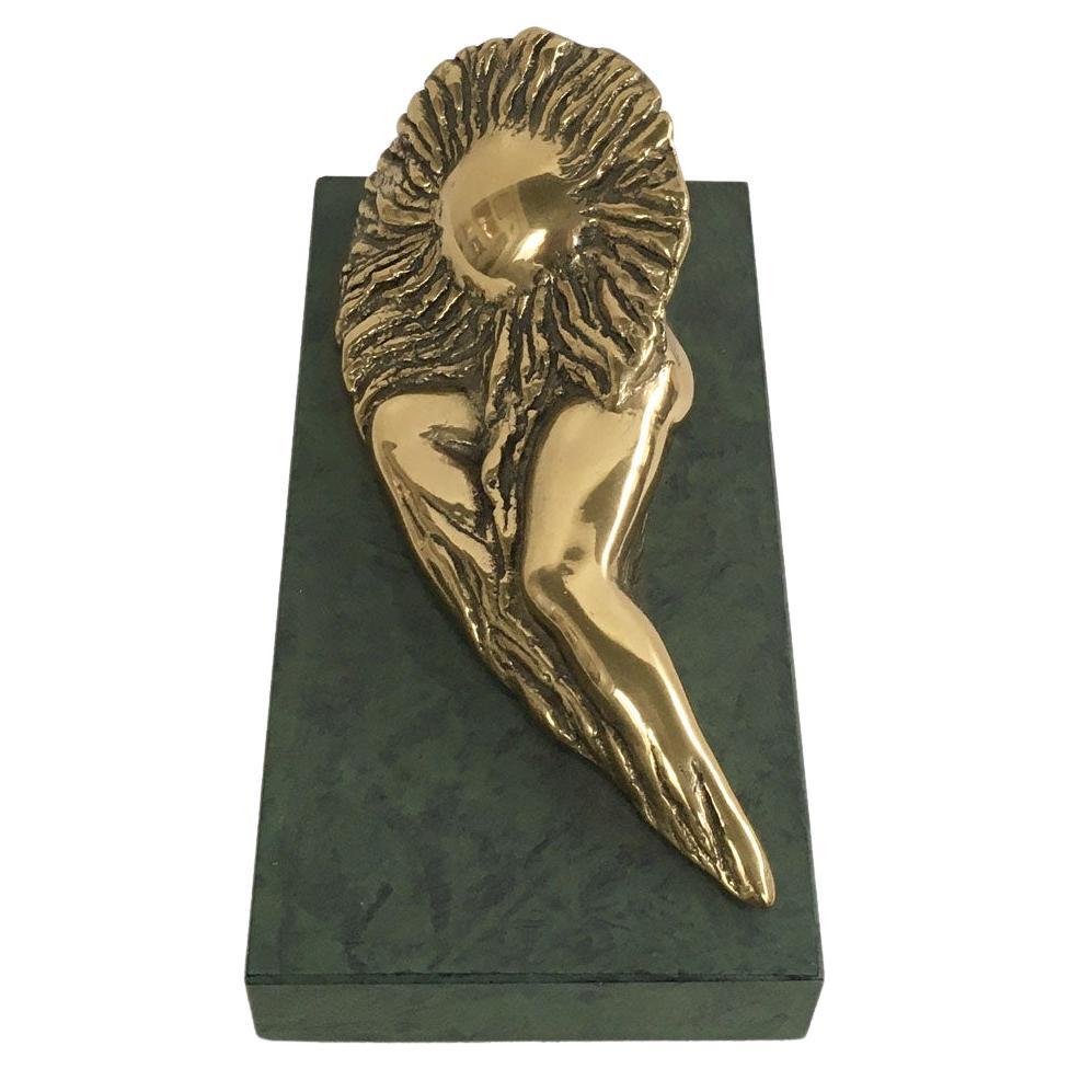 1986 Italy Bronze Abstract Sculpture Patrizia Guerresi Donnasole Sun Woman For Sale
