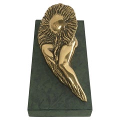 Vintage 1986 Italy Bronze Abstract Sculpture Patrizia Guerresi Donnasole Sun Woman