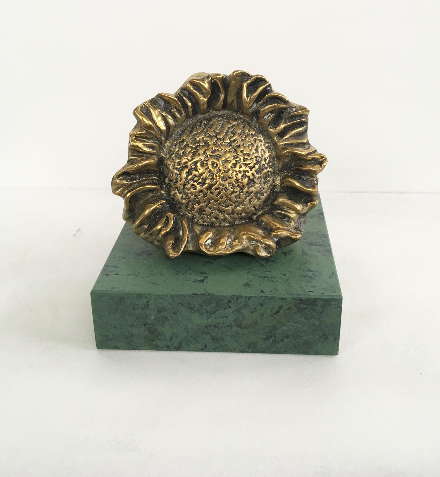 1986 Italy Bronze Abstract Sculpture Patrizia Guerresi Girasole Sunflower For Sale 5