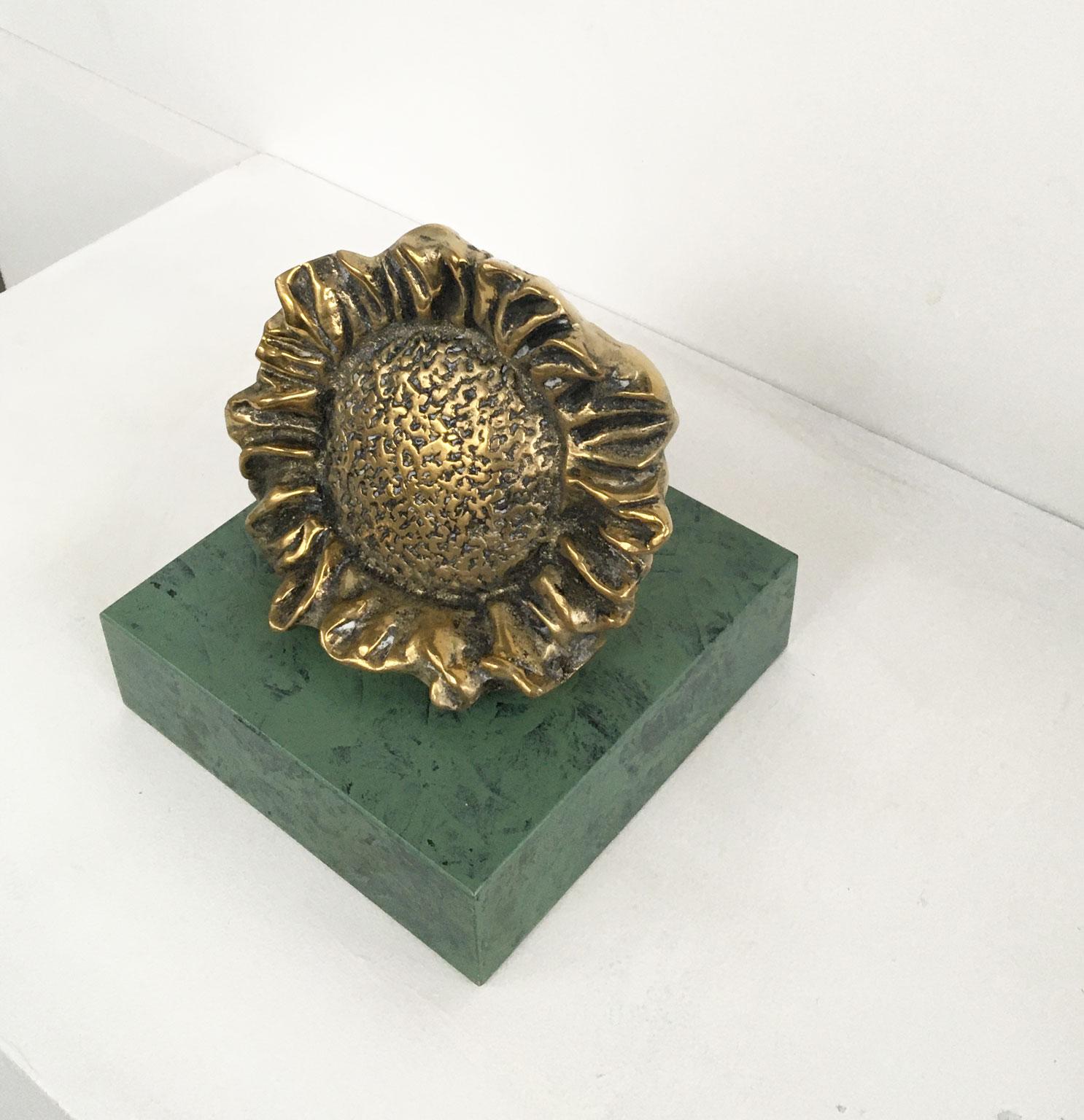 1986 Italy Bronze Abstract Sculpture Patrizia Guerresi Girasole Sunflower For Sale 8