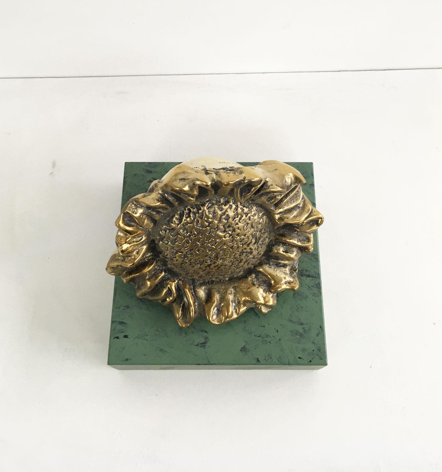 Post-Modern 1986 Italy Bronze Abstract Sculpture Patrizia Guerresi Girasole Sunflower For Sale