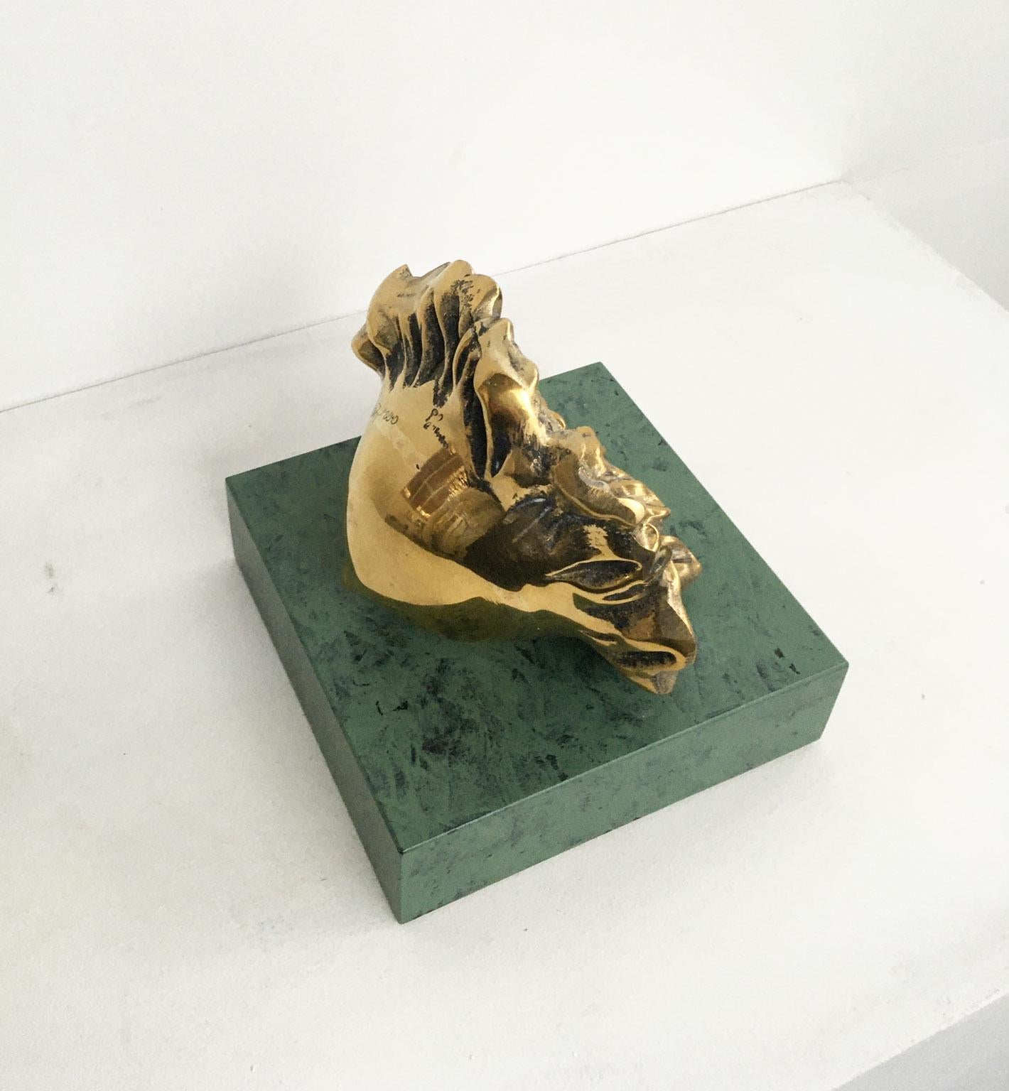 1986 Italy Bronze Abstract Sculpture Patrizia Guerresi Girasole Sunflower For Sale 1