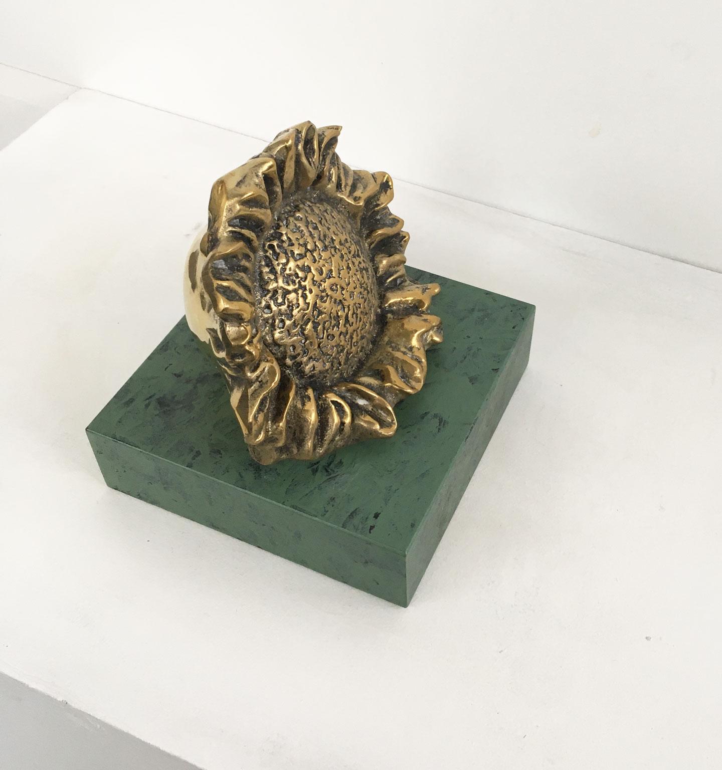 1986 Italy Bronze Abstract Sculpture Patrizia Guerresi Girasole Sunflower For Sale 2