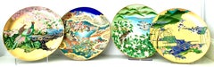 1986 Japanese Limited Edition Hand-Painted Porcelain Plates Set of 4