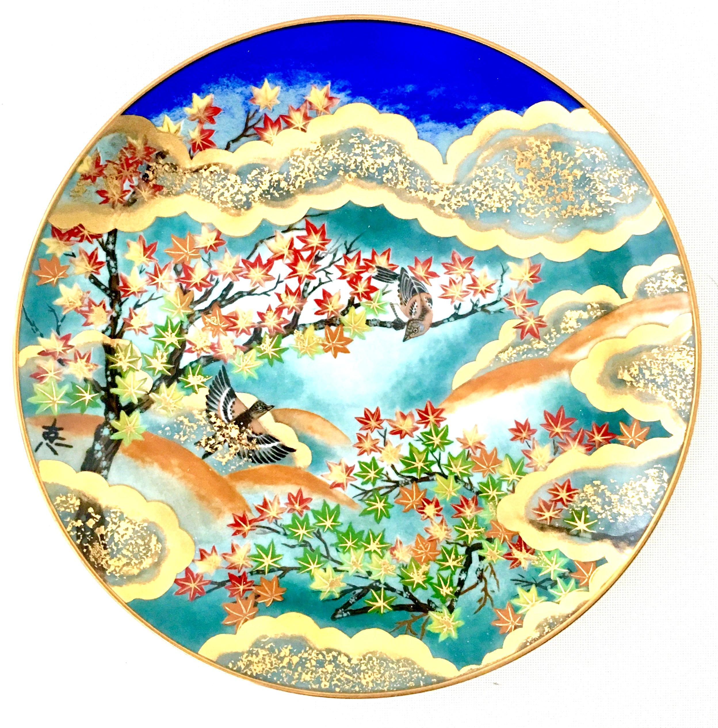 1986 Japanese Limited Edition Hand-Painted Porcelain Plates Set of 4 In Good Condition For Sale In West Palm Beach, FL
