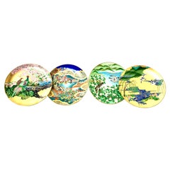 1986 Japanese Limited Edition Hand-Painted Porcelain Plates Set of 4