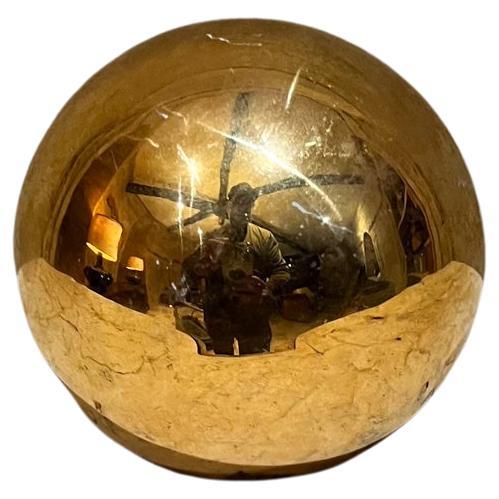 1986 Jaru Metallic Gold Sphere Orb Ceramic Pottery California