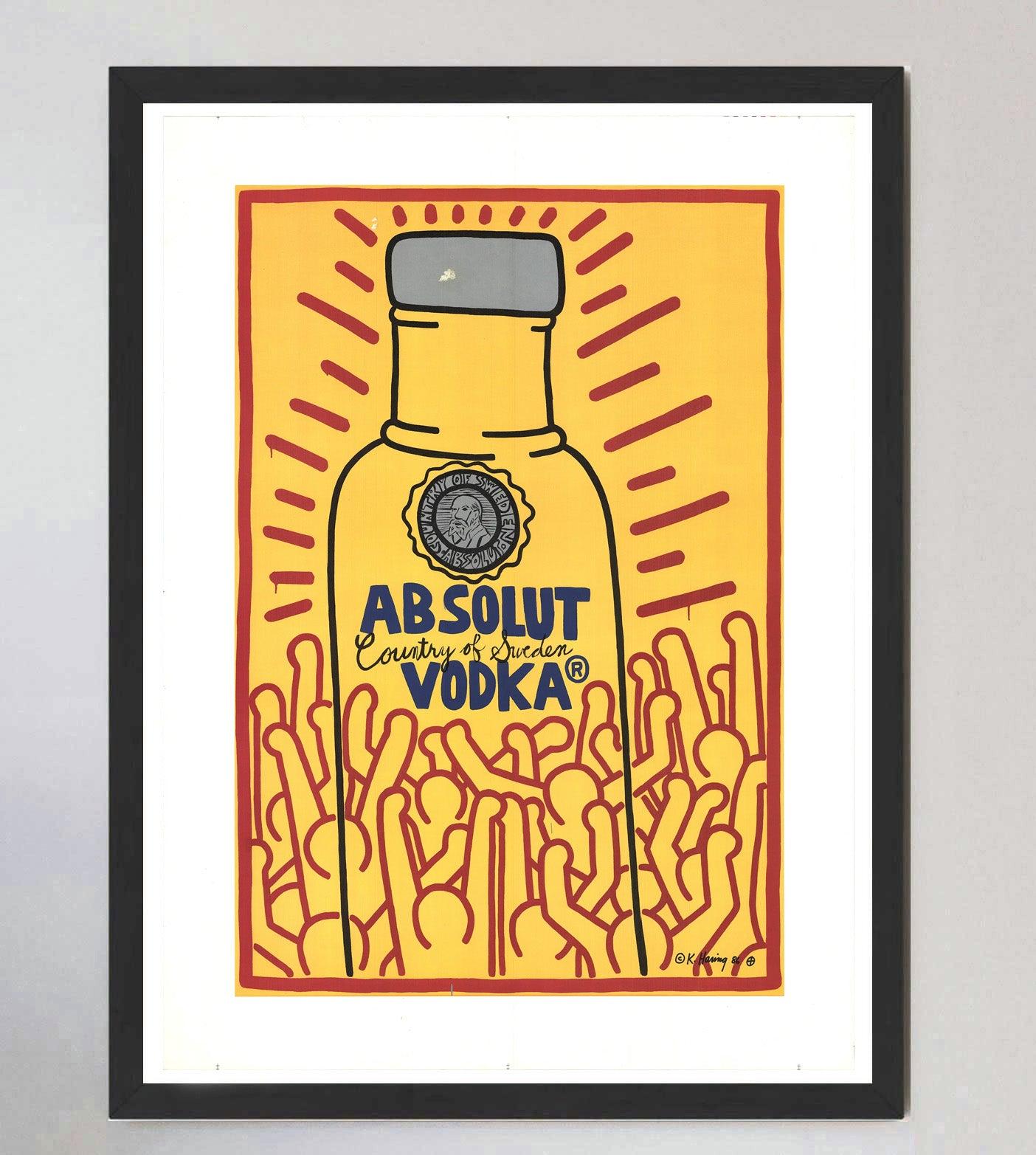 1986 Keith Haring – Absolut Vodka, Original-Vintage-Poster (Ende des 20. Jahrhunderts) im Angebot