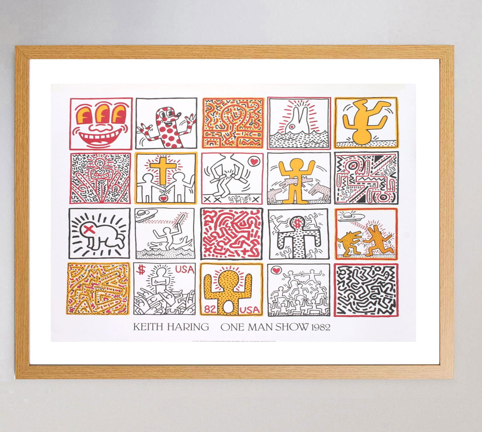1986 Keith Haring, One Man Show, Original-Vintage-Poster (amerikanisch) im Angebot