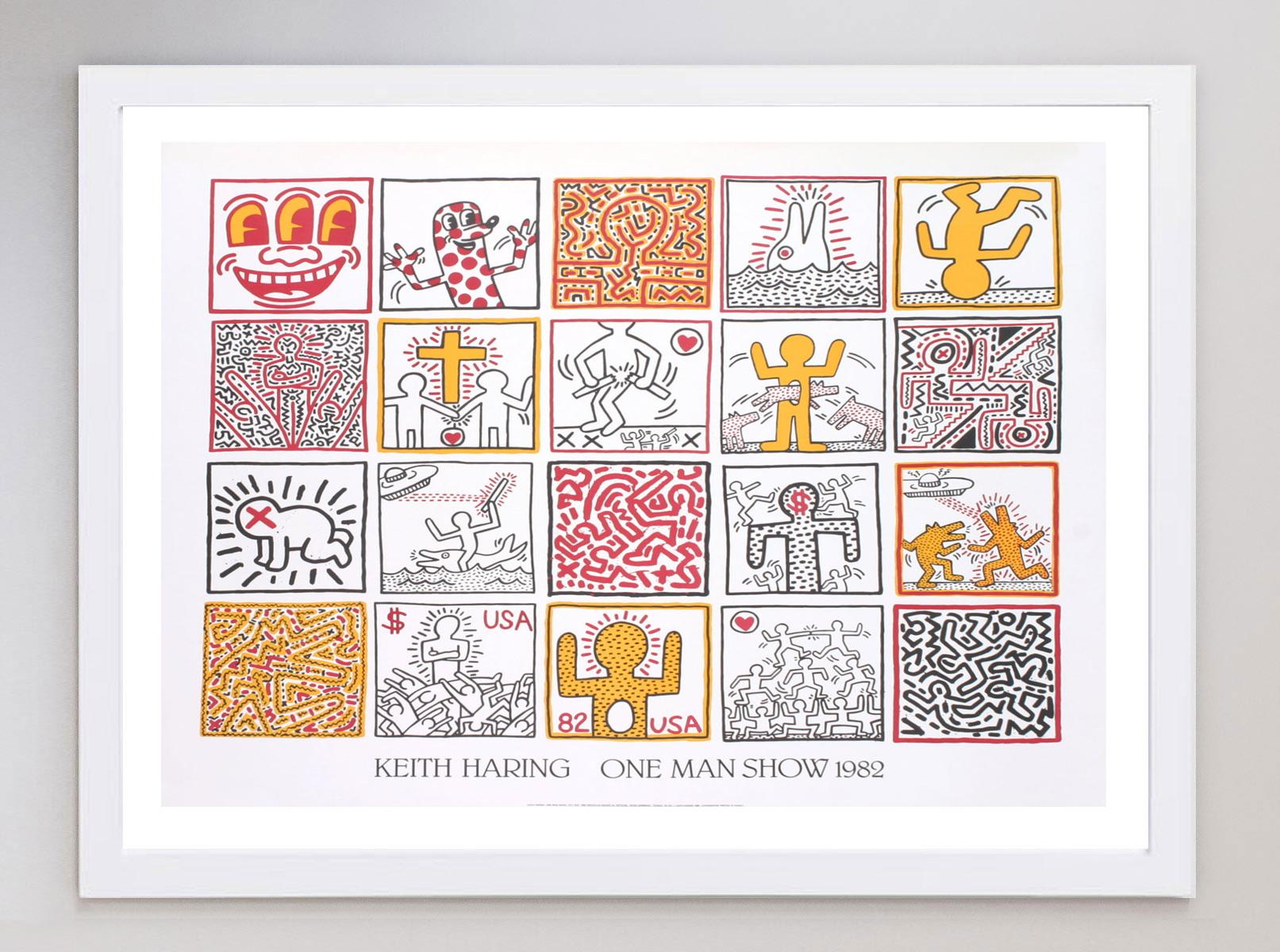 American 1986 Keith Haring, One Man Show Original Vintage Poster For Sale