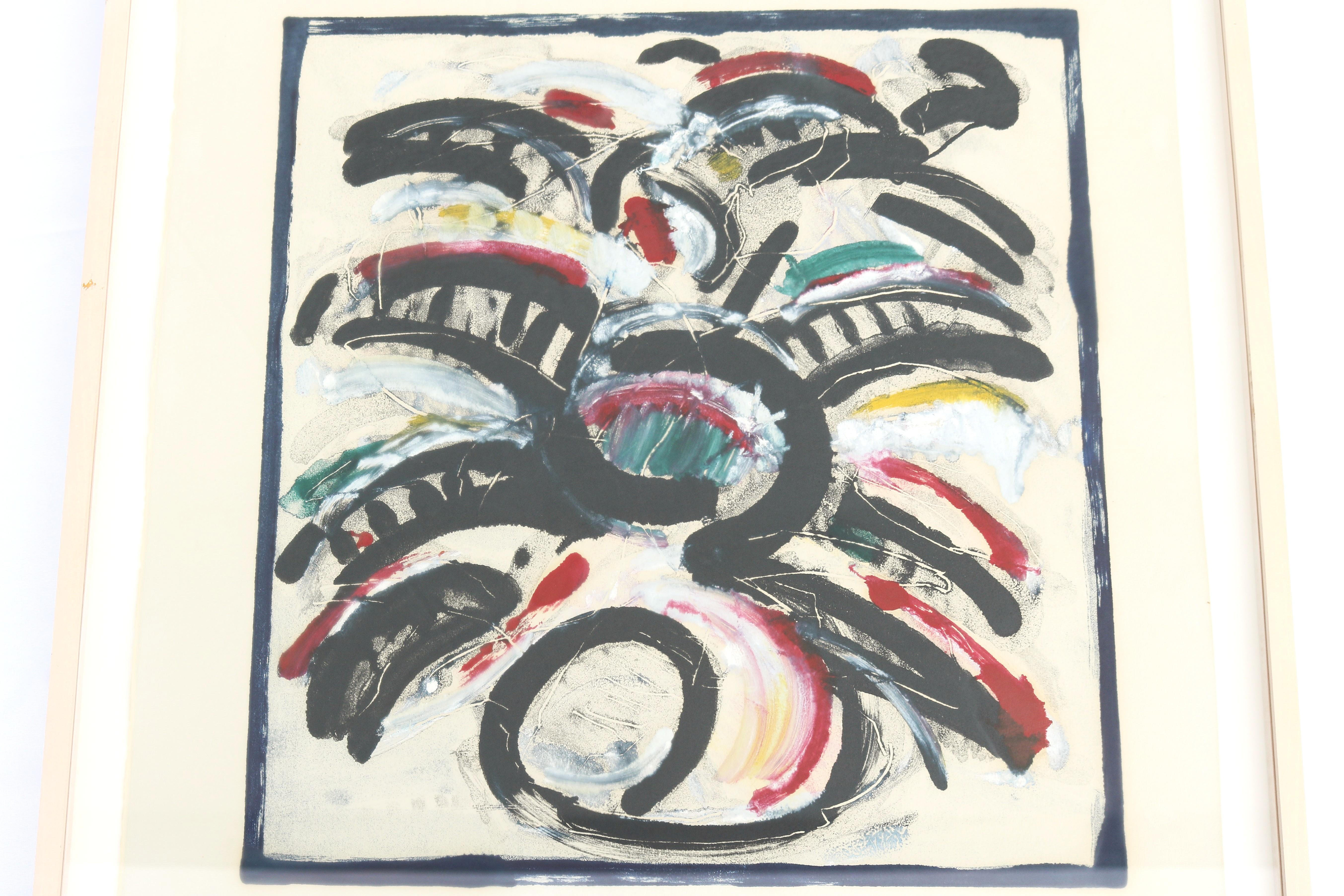 1986 Lucio Pozzi Altamura Abstrakter Expressionismus Monotypie Kunstwerk One-of-a-Kind im Angebot 3