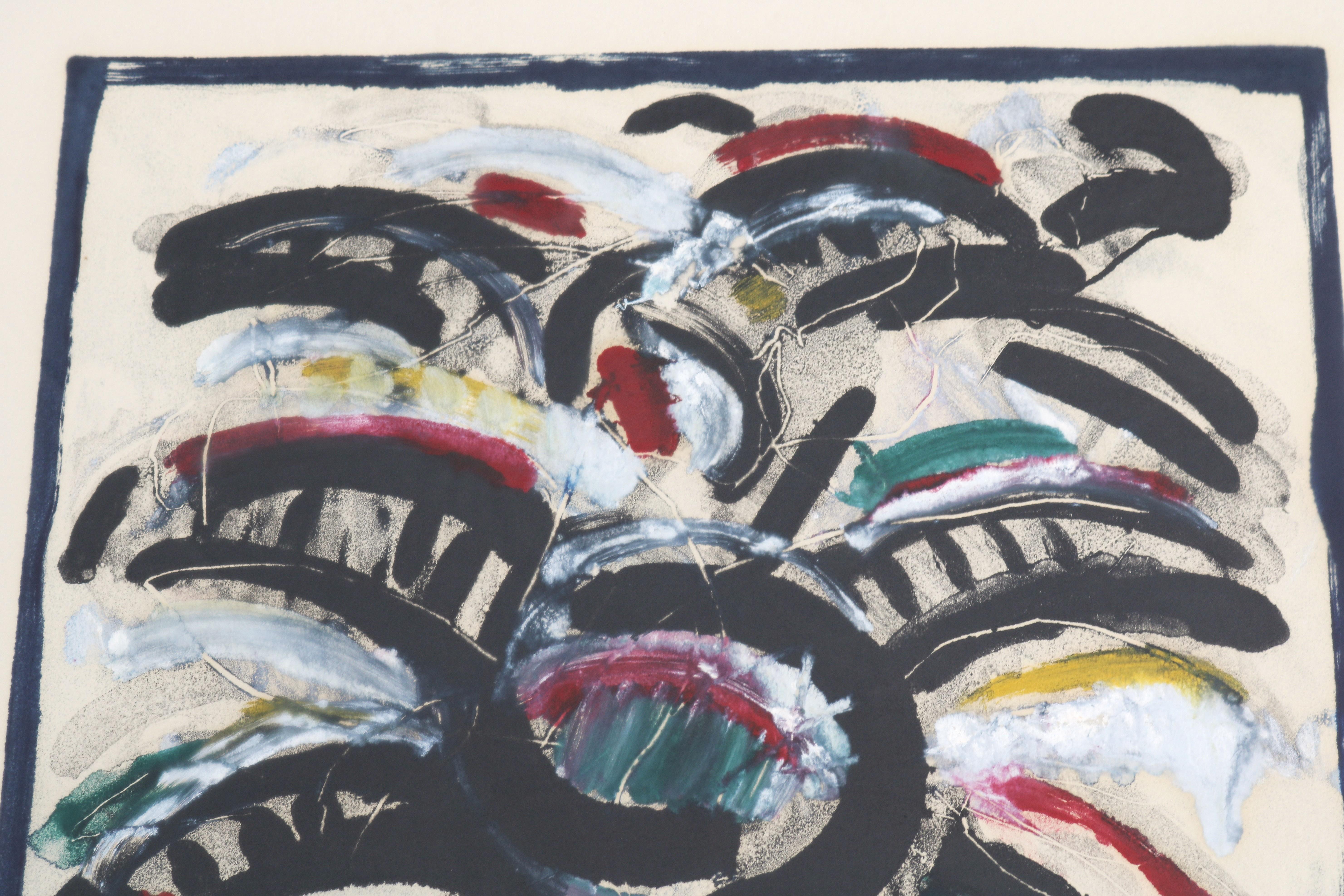 1986 Lucio Pozzi Altamura Abstrakter Expressionismus Monotypie Kunstwerk One-of-a-Kind im Angebot 4