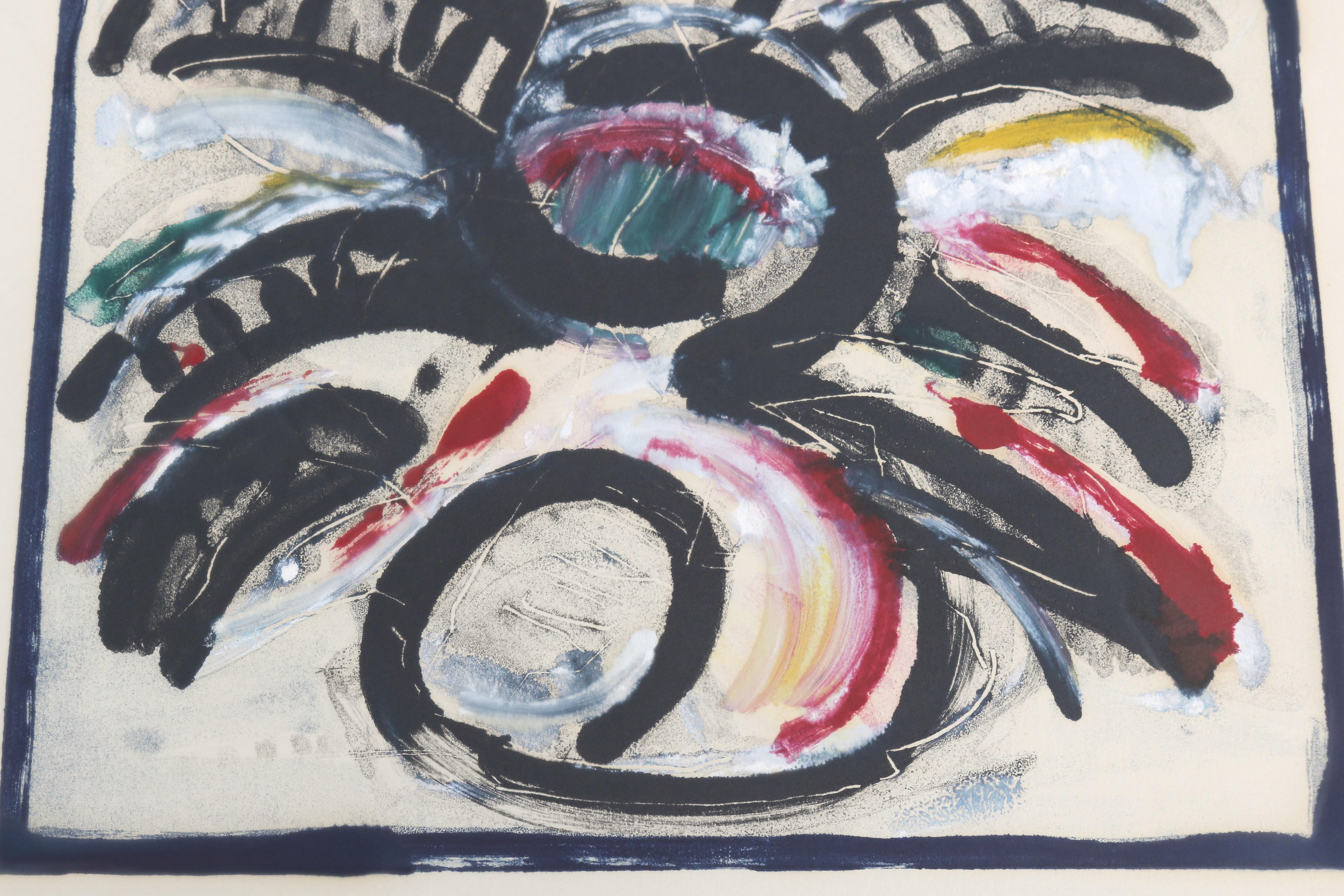 1986 Lucio Pozzi Altamura Abstrakter Expressionismus Monotypie Kunstwerk One-of-a-Kind im Angebot 5