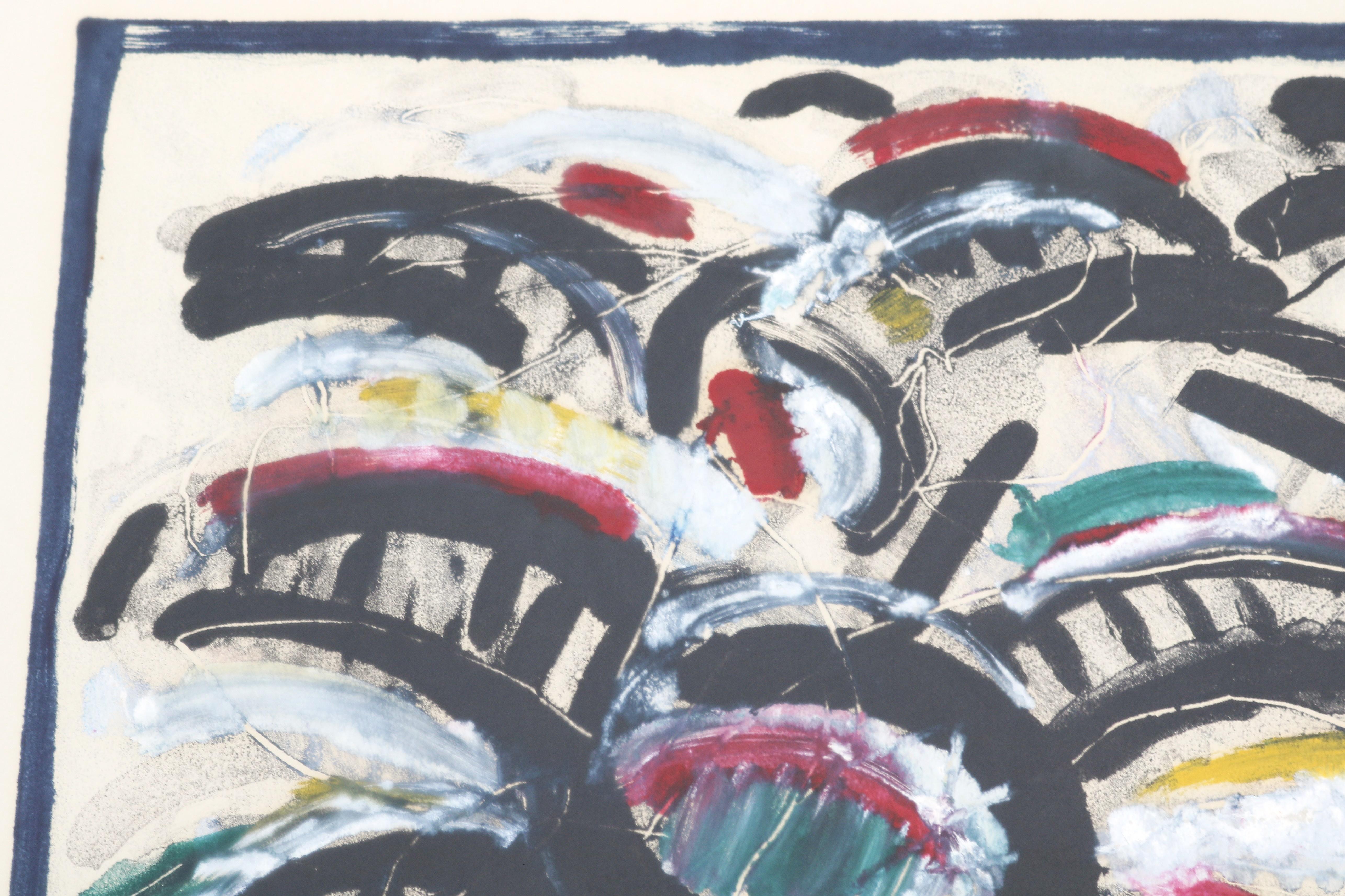1986 Lucio Pozzi Altamura Abstrakter Expressionismus Monotypie Kunstwerk One-of-a-Kind im Angebot 7