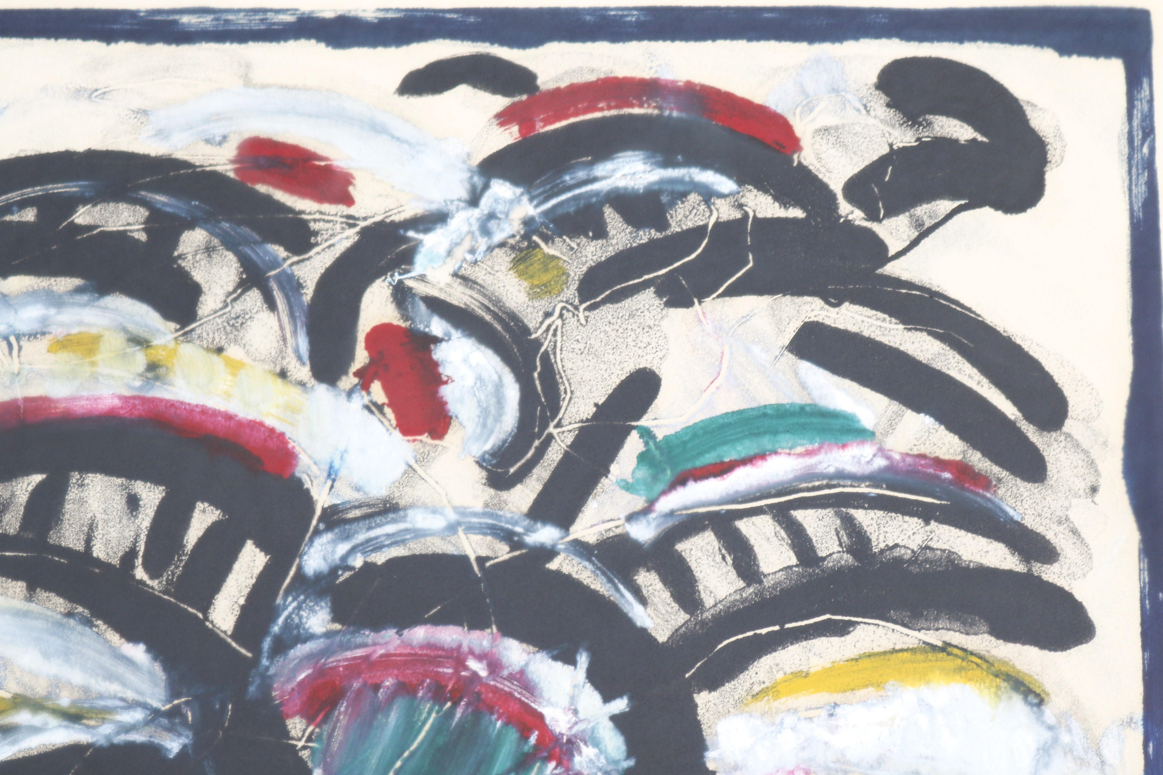 1986 Lucio Pozzi Altamura Abstrakter Expressionismus Monotypie Kunstwerk One-of-a-Kind im Angebot 8