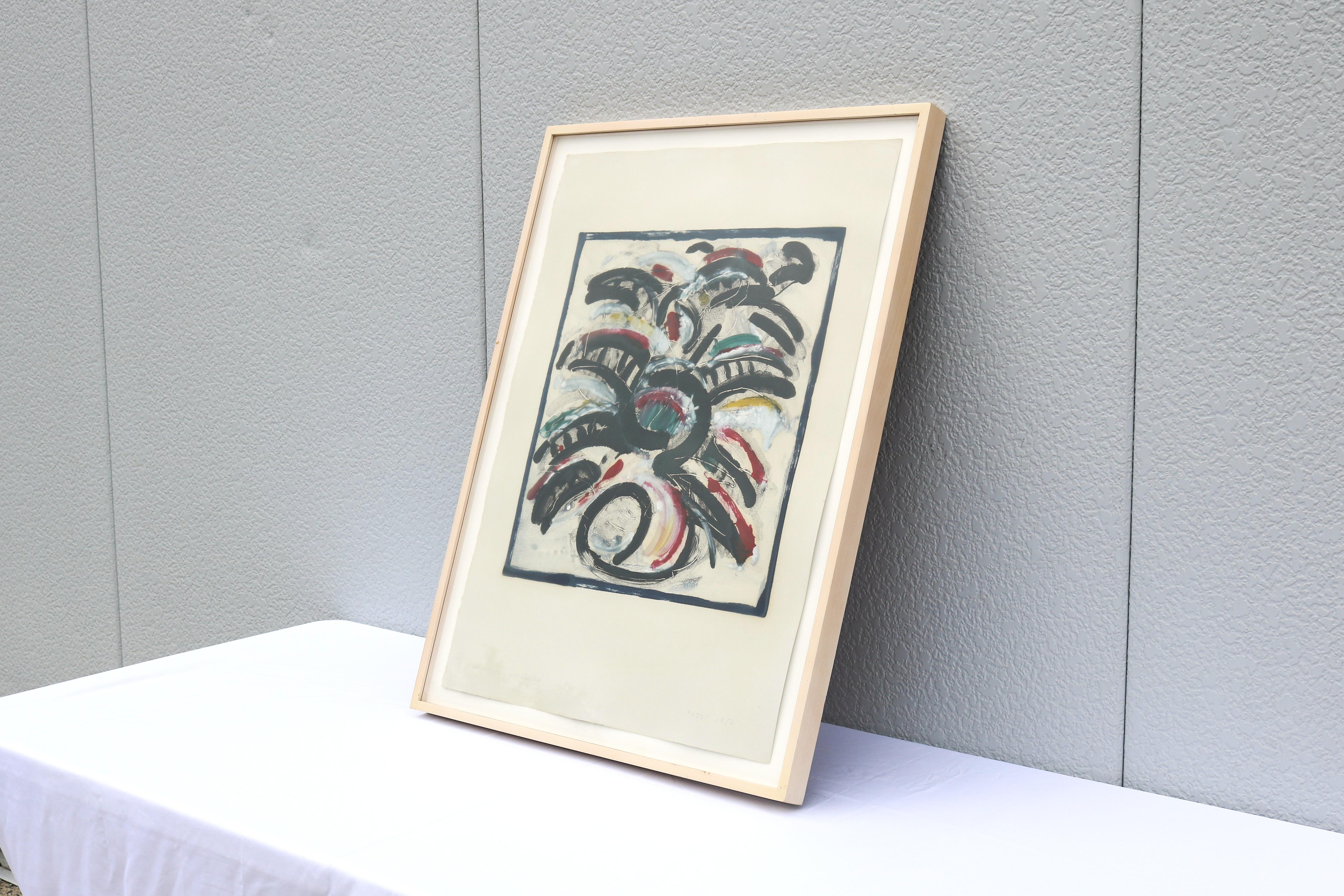 1986 Lucio Pozzi Altamura Abstrakter Expressionismus Monotypie Kunstwerk One-of-a-Kind (Ende des 20. Jahrhunderts) im Angebot